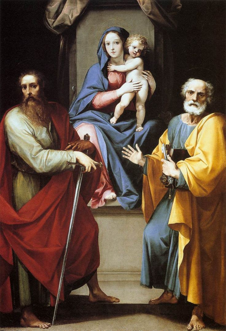 São Pedro e São Paulo com Maria Santíssima e o Menino Jesus