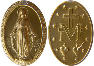 Medalha Milagrosa de metal dourado