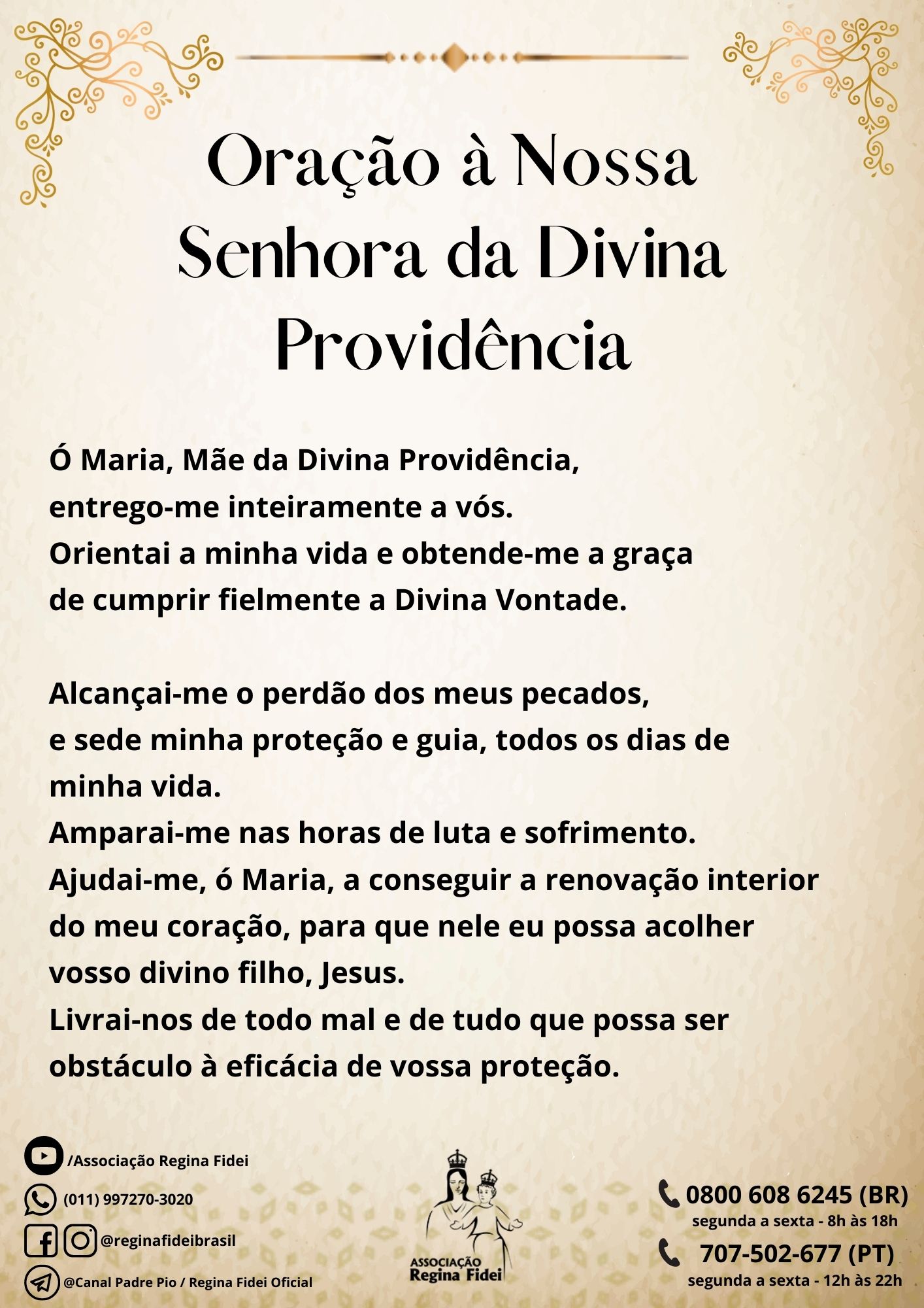 divina providencia prayer