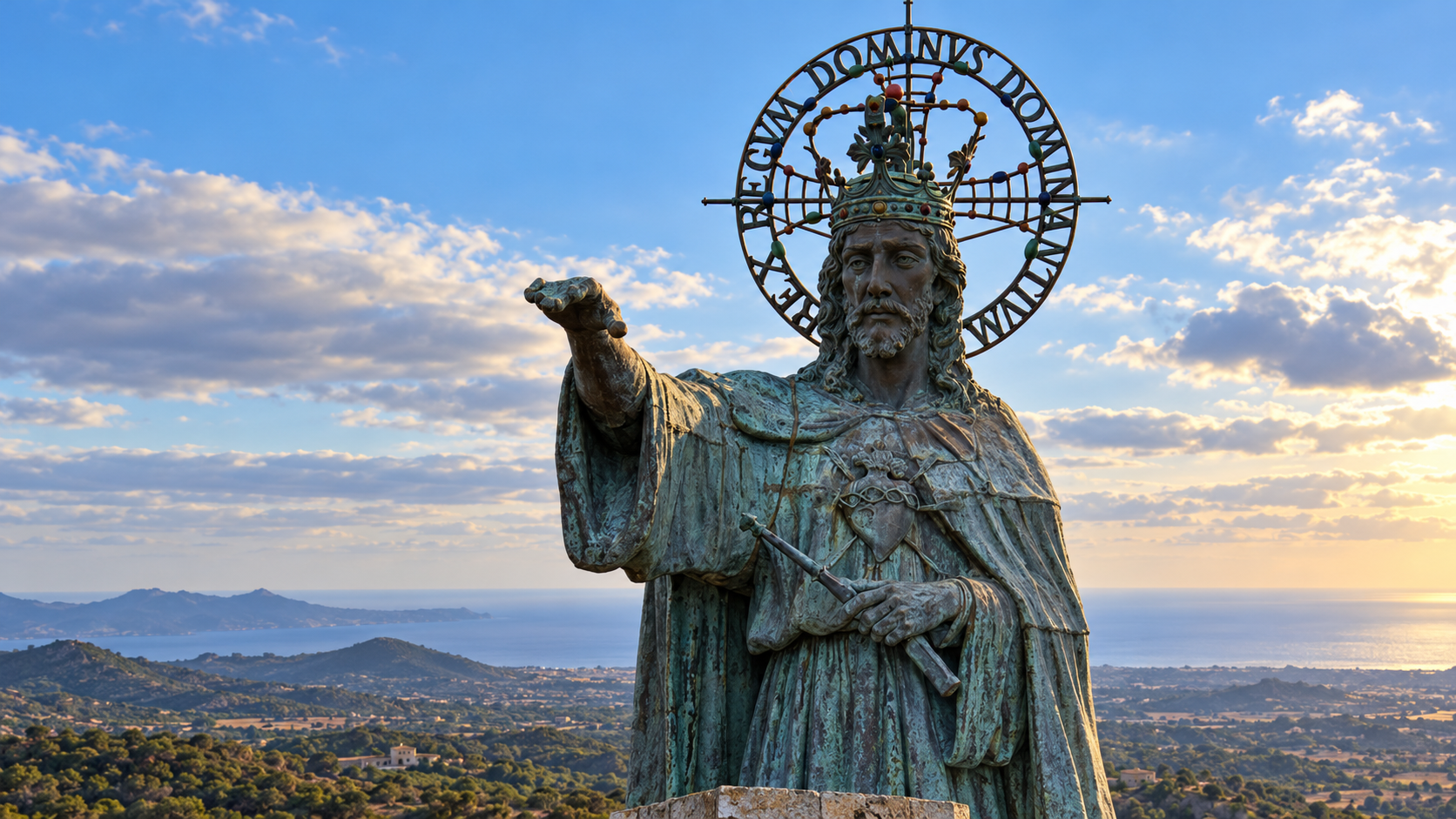 Monumento a Cristo Rei no Santuário de Sant Salvador, em Felanitx, na Espanha