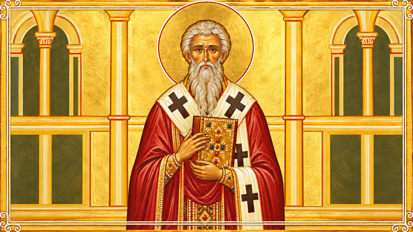 Ícone dourado de Santo Inácio de Antioquia